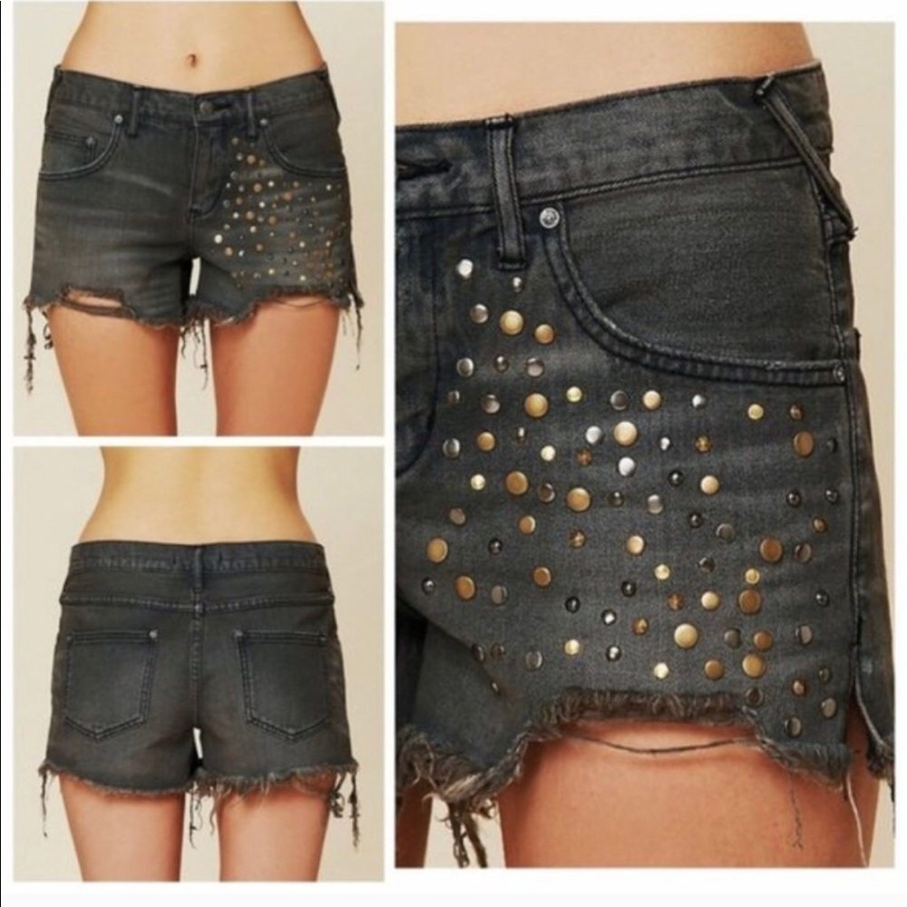 Free People Studded Jean Shorts - Picture 8 of 12